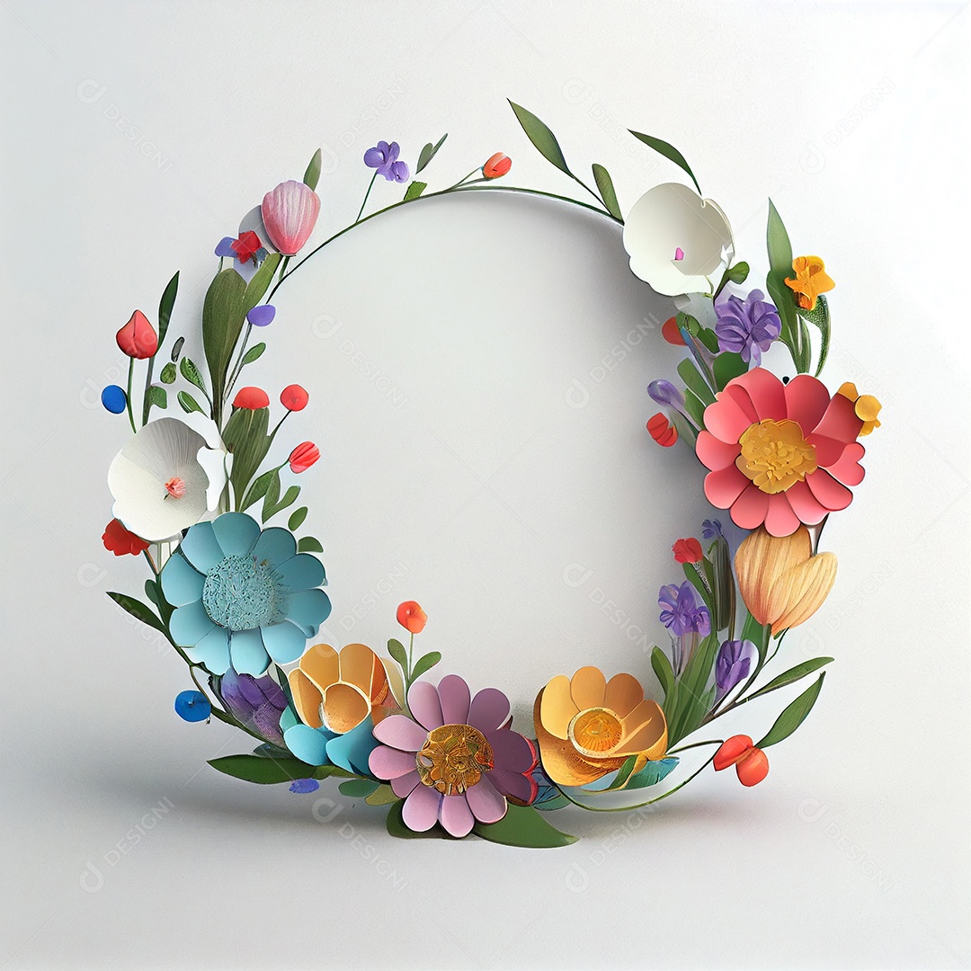 Redondo floral grinalda, arranjo botânico