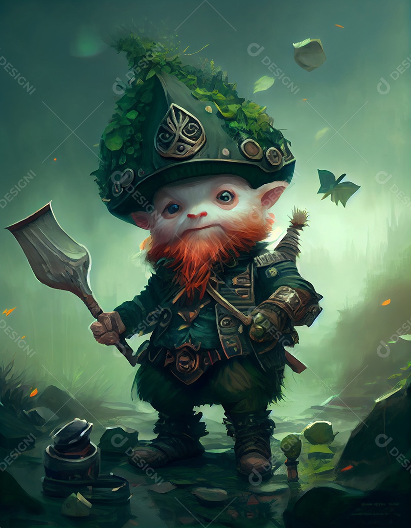 Ilustração Duende; Dia de São Patrício