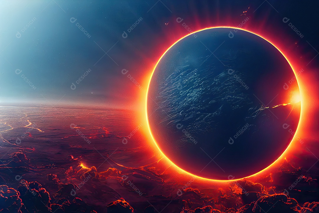 Conceito de terceira guerra mundial nuclear destruindo cidades, continentes, países, explosão no planeta Terra