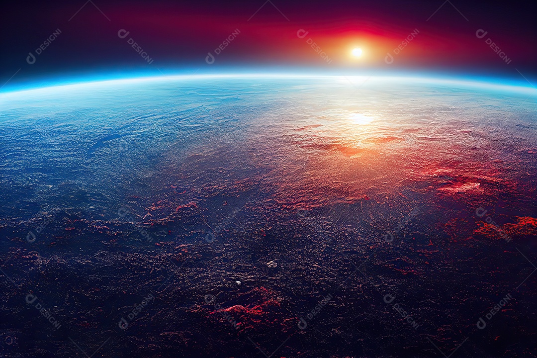 O planeta Terra ferido e doente com sangue pingando após as Guerras Nucleares