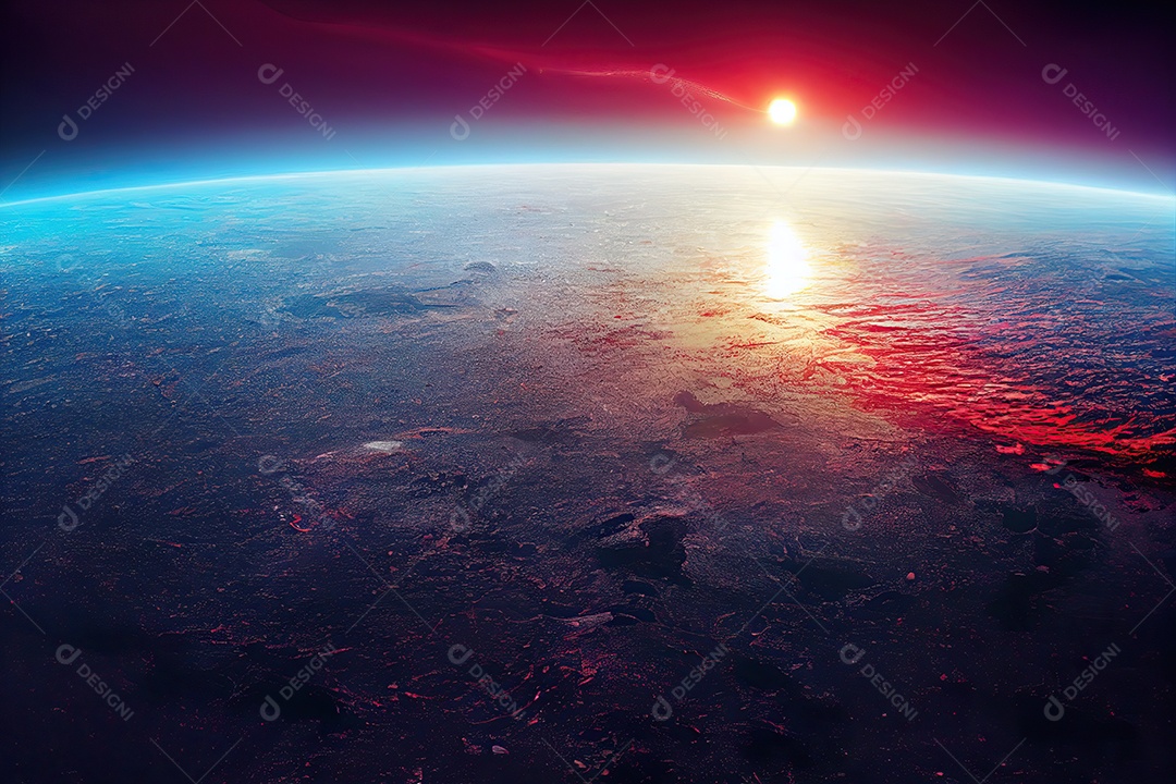 O planeta Terra ferido e doente com sangue pingando após as Guerras Nucleares