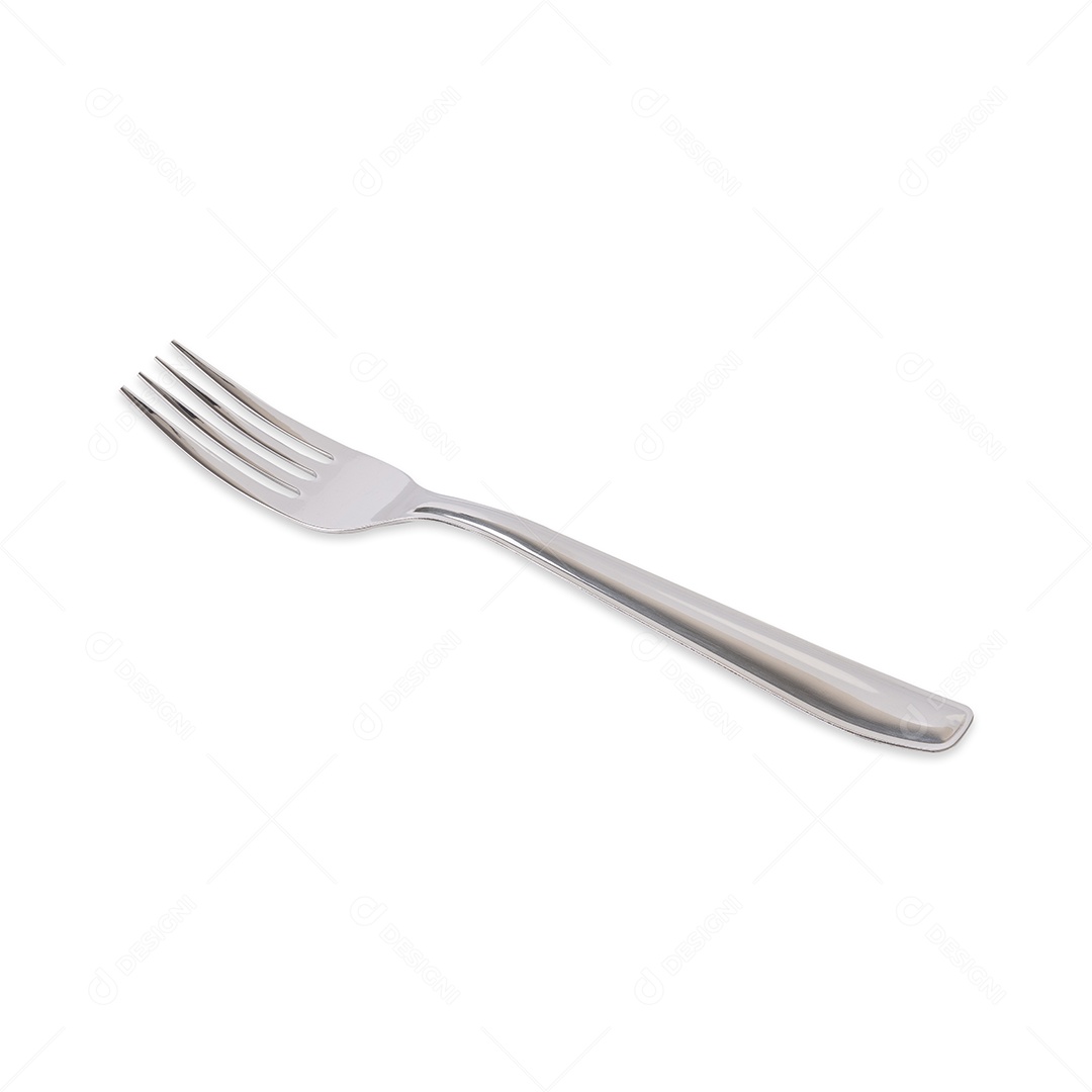 Garfo de metal isolado sobre fundo branco.