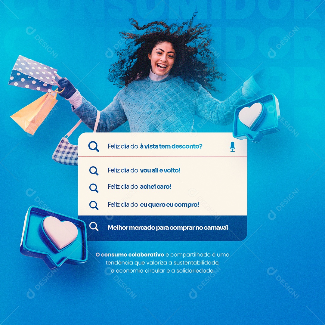 Feliz Dia Do À Vista Tem Desconto Dia Do Consumidor 15 de Março Social Media PSD Editável