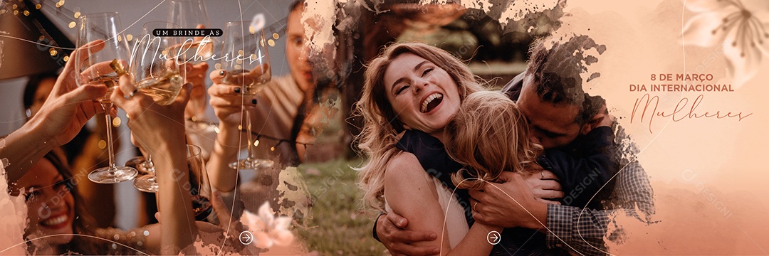 Um Brinde Às Mulheres 8 de Março Dia Internacional Da Mulher Carrossel Social Media PSD Editável