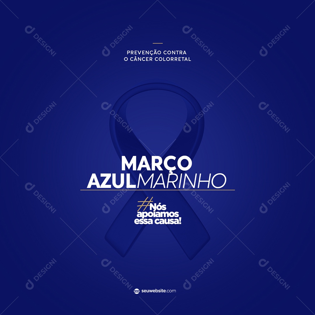 Nós Apoiamos Essa Causa Março Azul Marinho Social Media PSD Editável