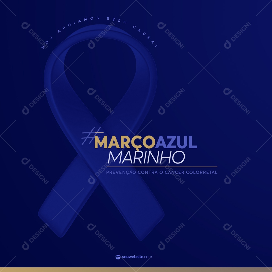 Nós Apoiamos Essa Causa Março Azul Marinho Social Media PSD Editável