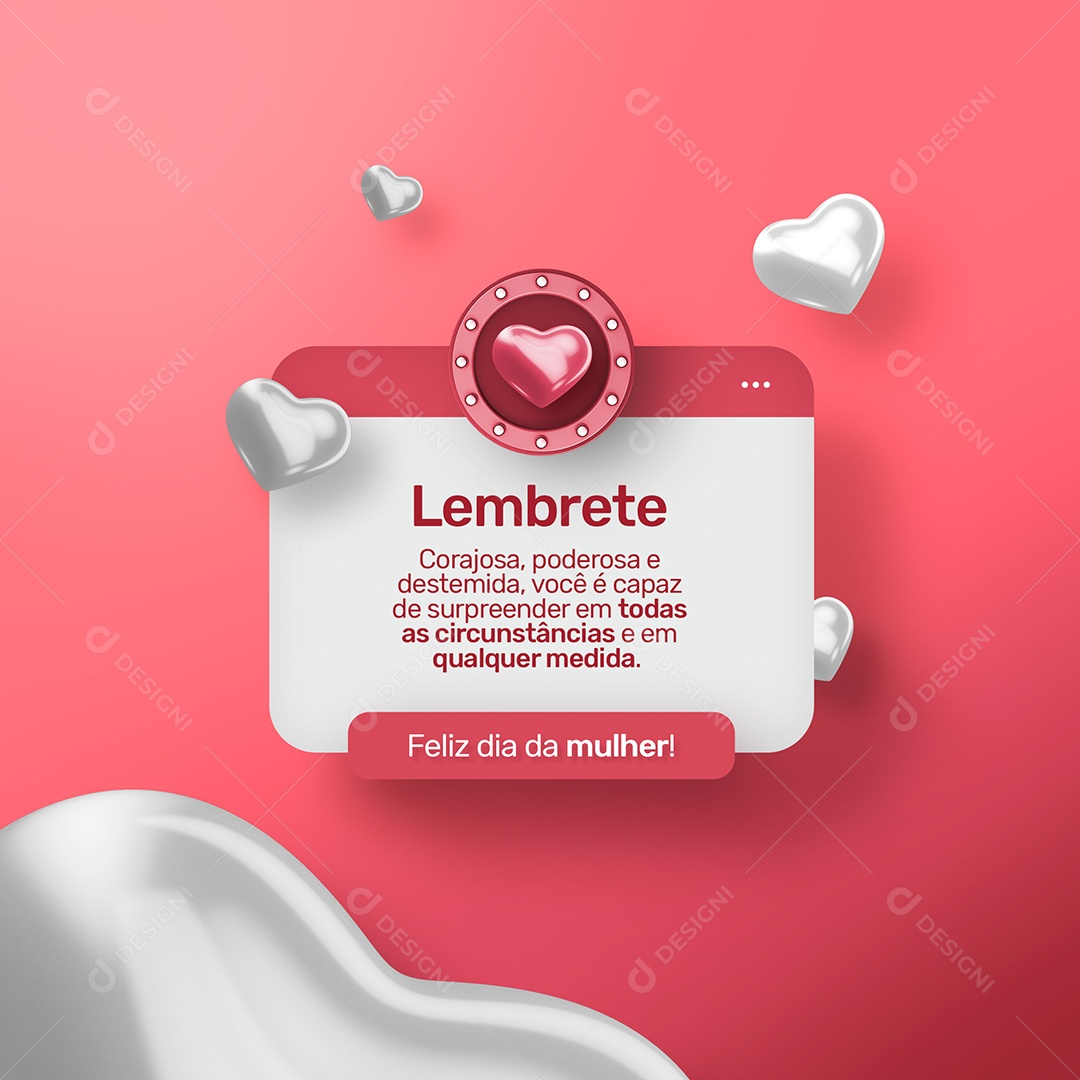 Lembrete Dia Internacional da Mulher Social Media PSD Editável