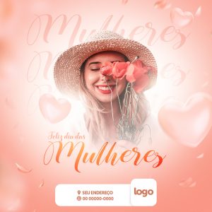 Dia Internacional da Mulher 8 de Março Social Media PSD Editável
