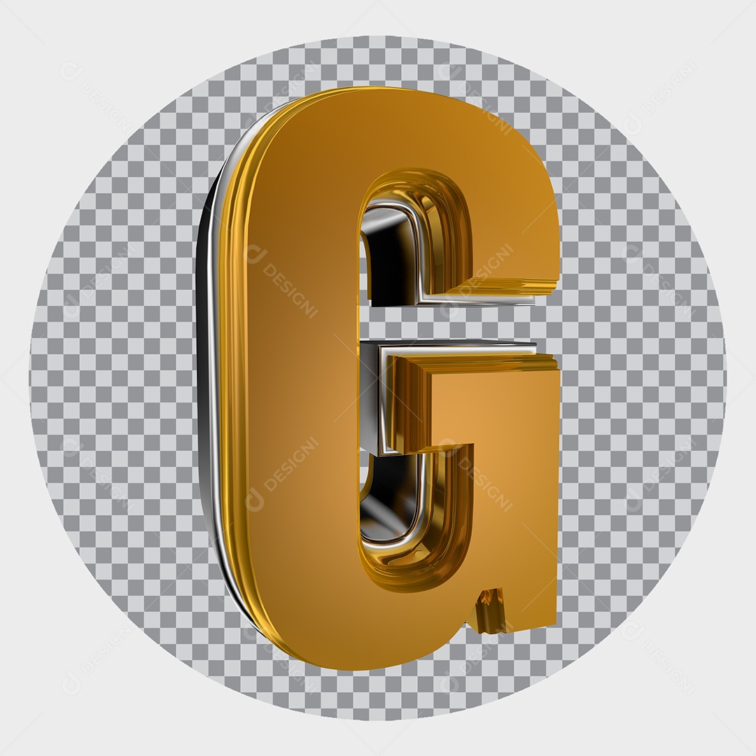 Alfabeto 3D Letra G Maiúscula Dourada Elemento Para Composição PNG Transparente