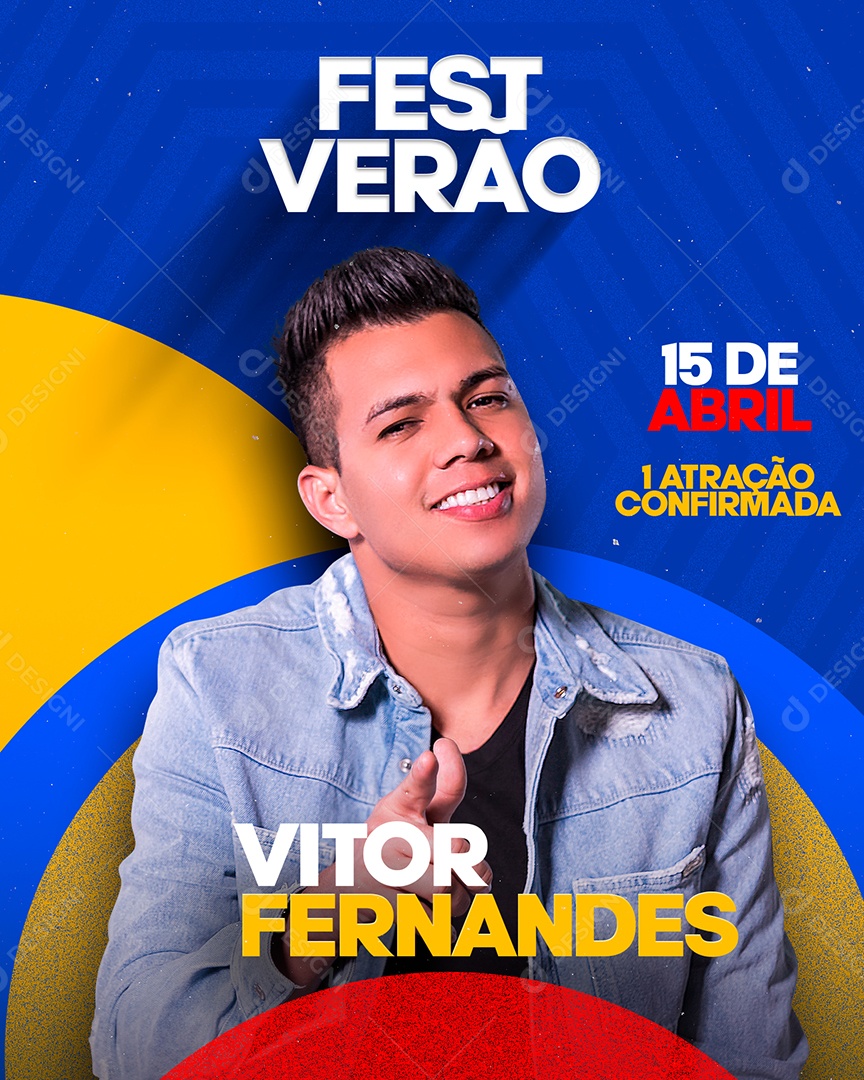 Fest Verão Vitor Fernandes Flyer Social Media PSD Editável