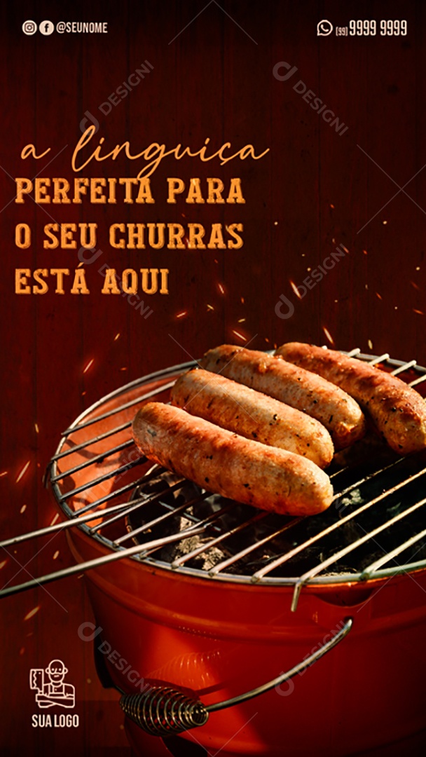 Story A Linguiça Perfeita Para o Seu Churras Está Aqui Social Media PSD Editável