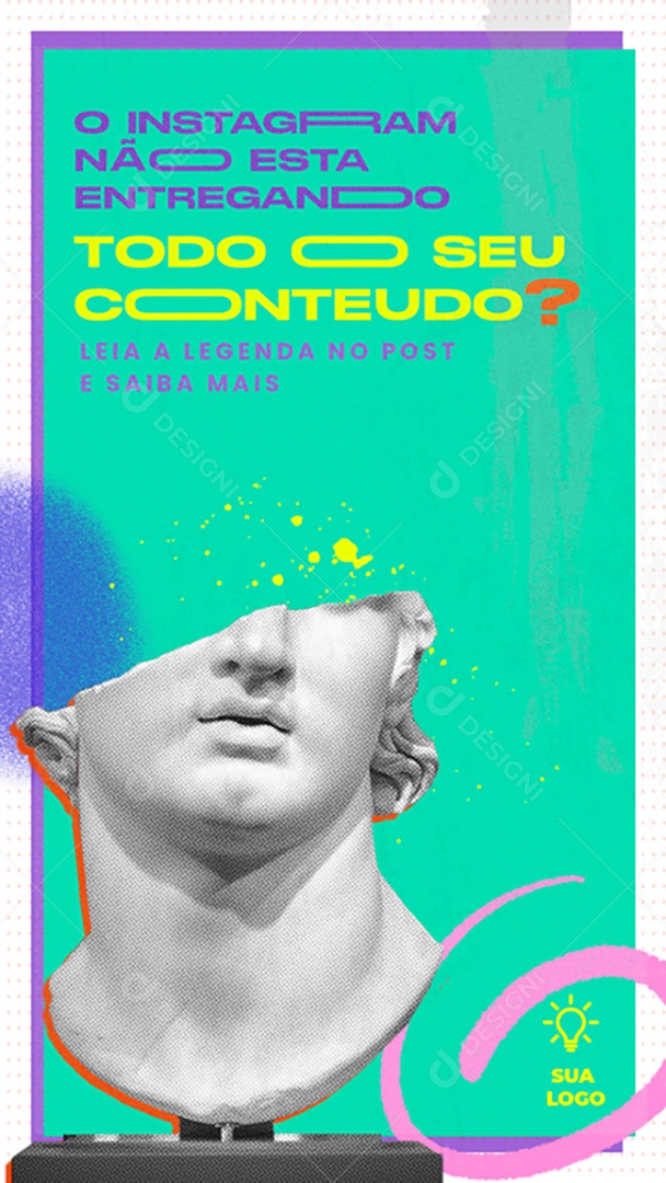 Story O Instagram Não Está Entregando Todo o Seu Conteúdo Social Media PSD Editável