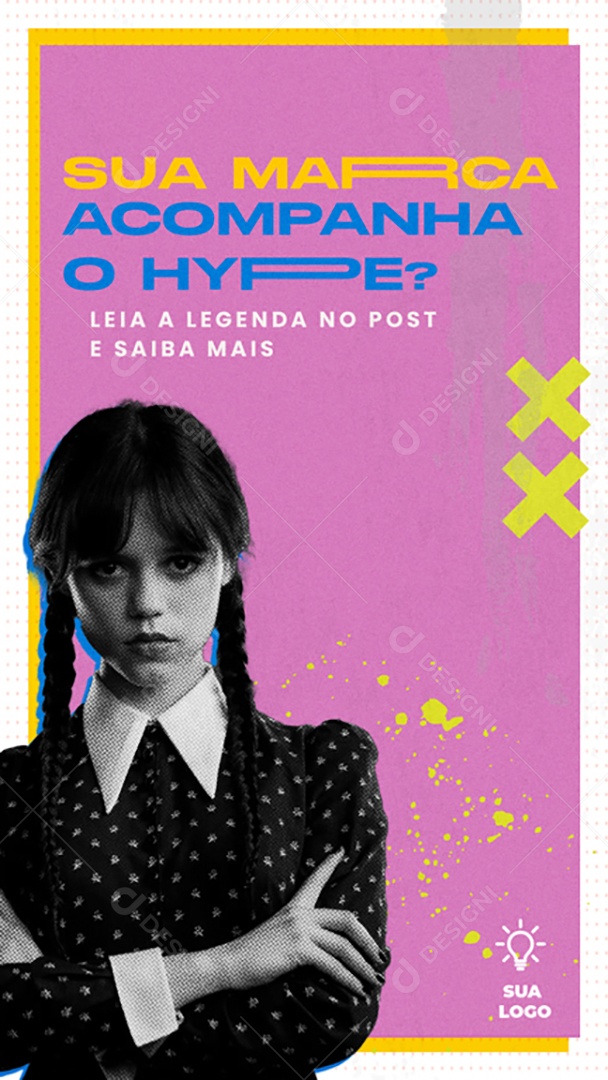 Story Sua Marca Acompanha o Hype Social Media PSD Editável