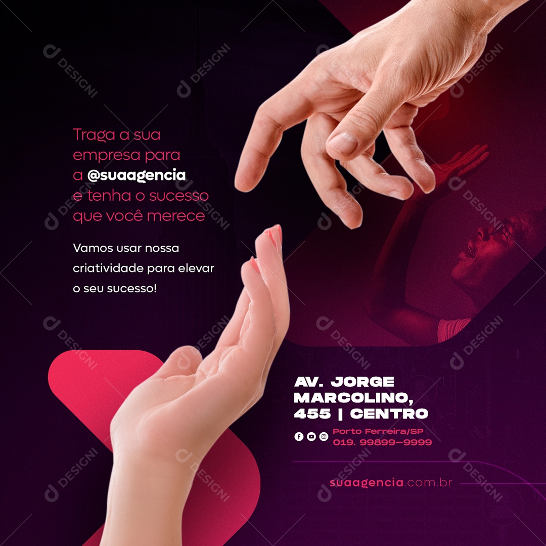 Traga A Sua Empresa Para A Agência Marketing Digital Social Media PSD Editável