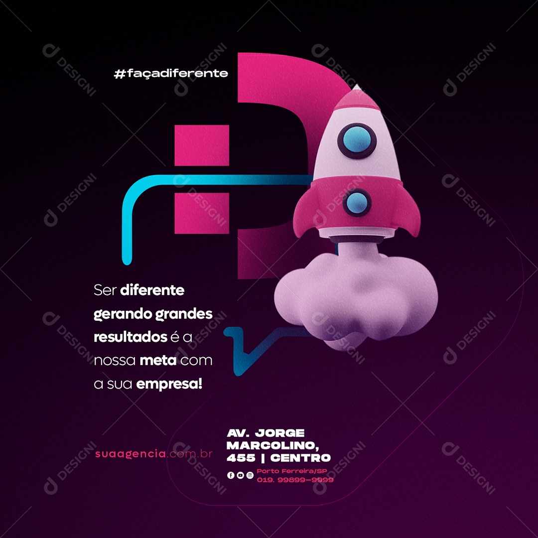 Ser Diferente Gerando Grandes Resultados Marketing Digital Social Media PSD Editável