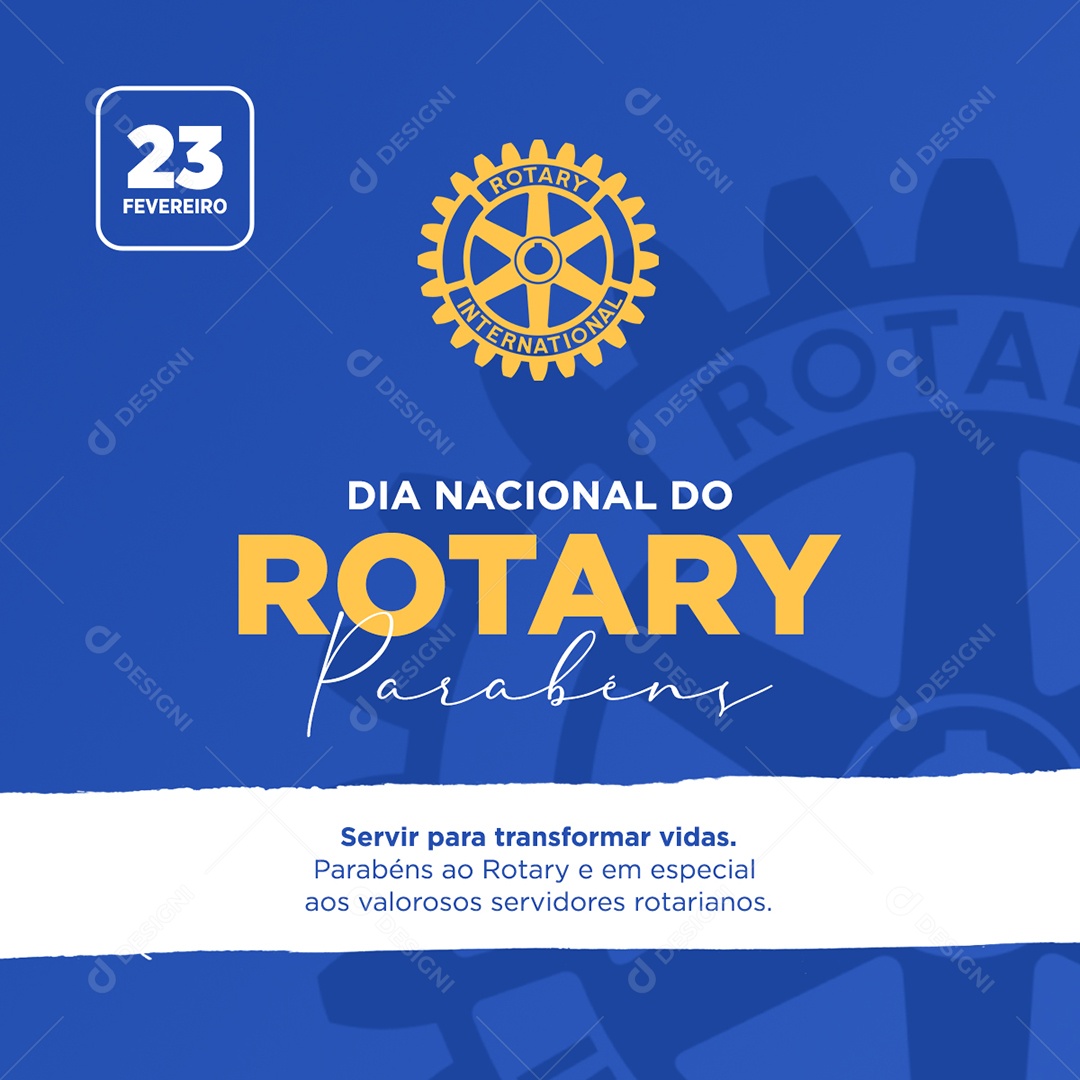 Dia Internacional do Rotary 23 de Fevereiro Social Media PSD Editável