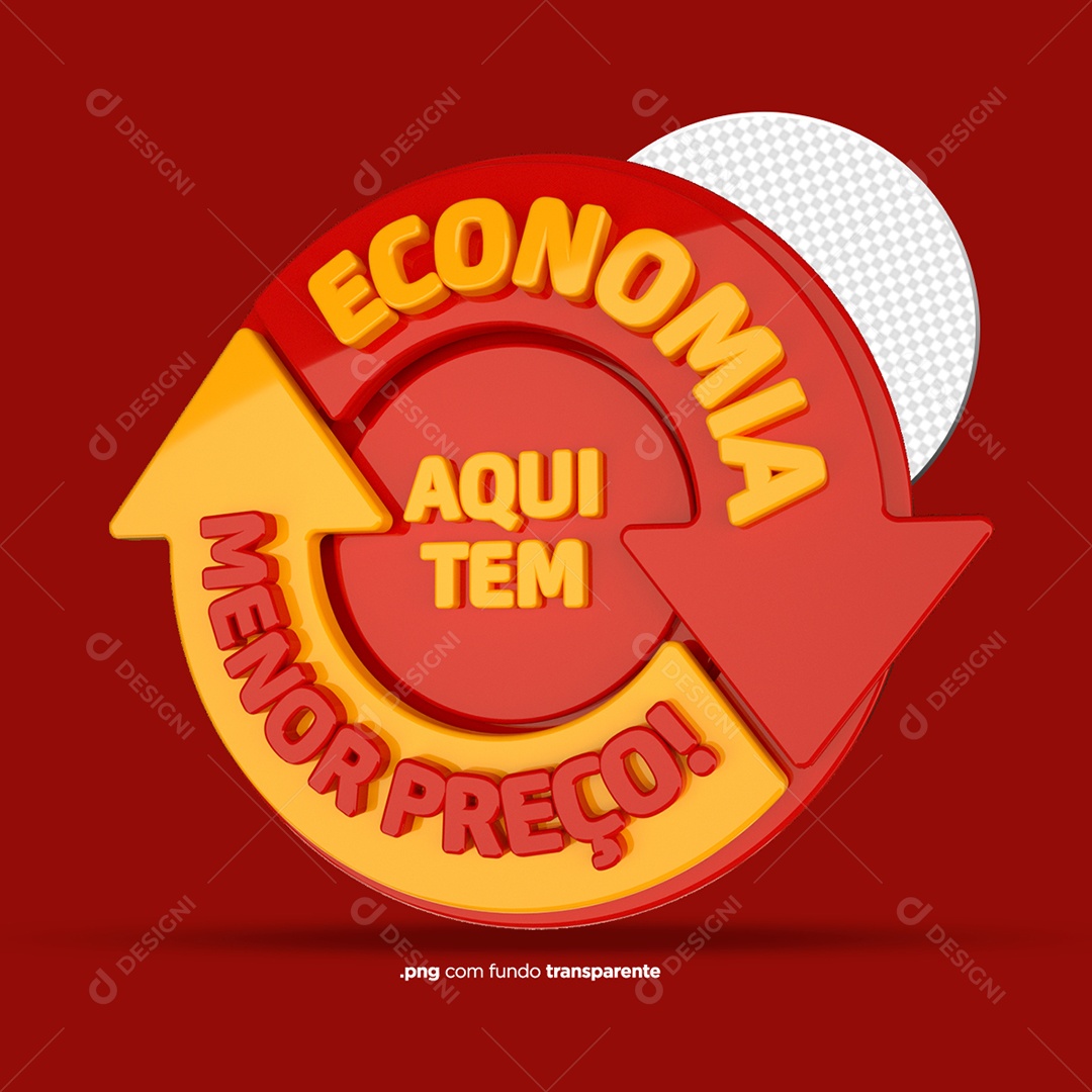Selo 3D Para Composição Economia Aqui Tem Menor Preço PSD