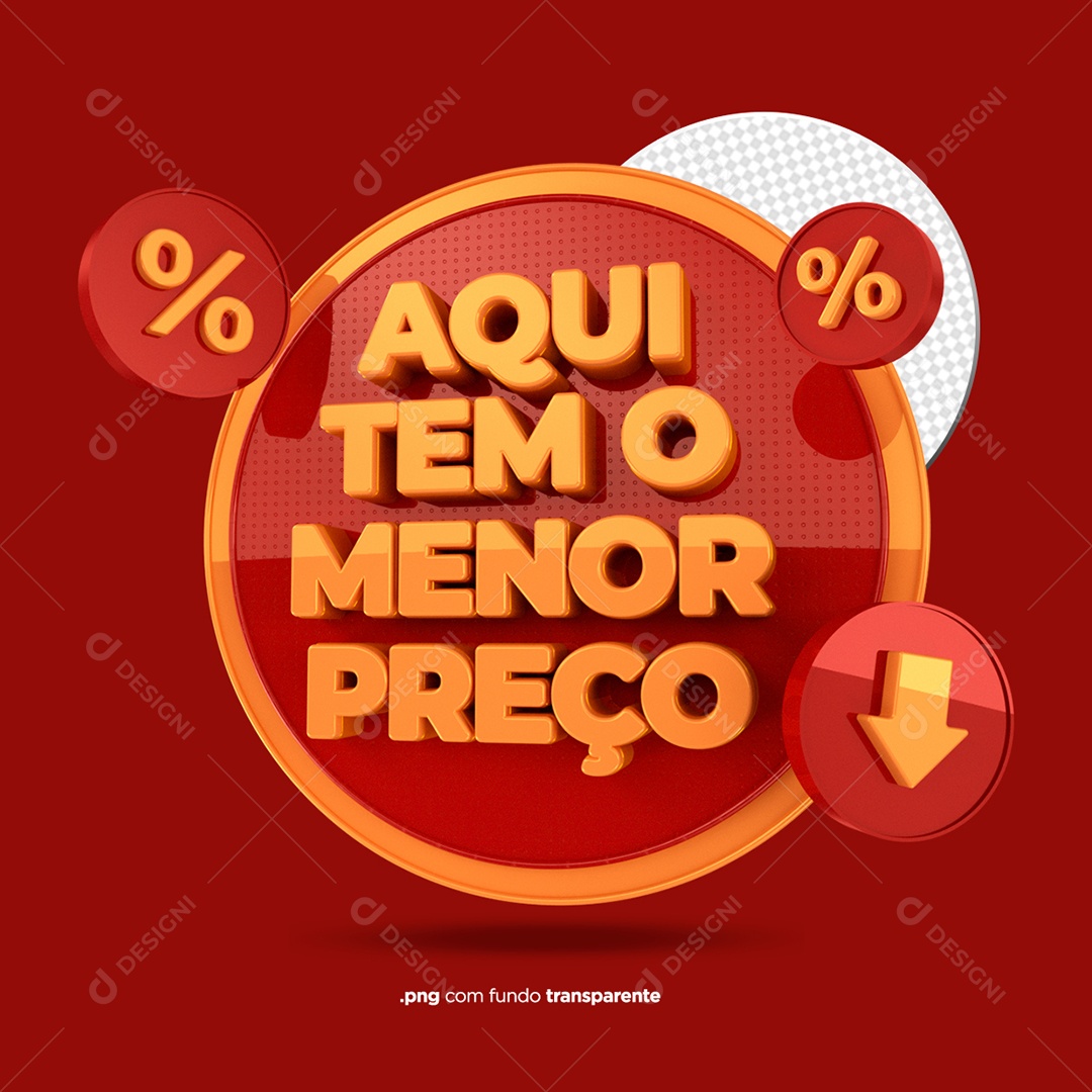 Selo 3D Para Composição Aqui Tem o Menor Preço PSD