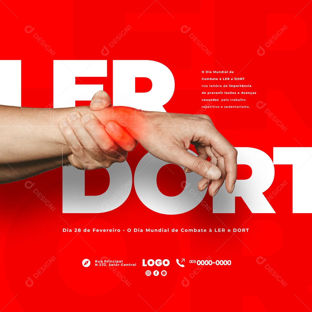 Dia Mundial de Combate à Ler e Dort Nos Lembra Da Importância De Prevenir Social Media PSD Editável