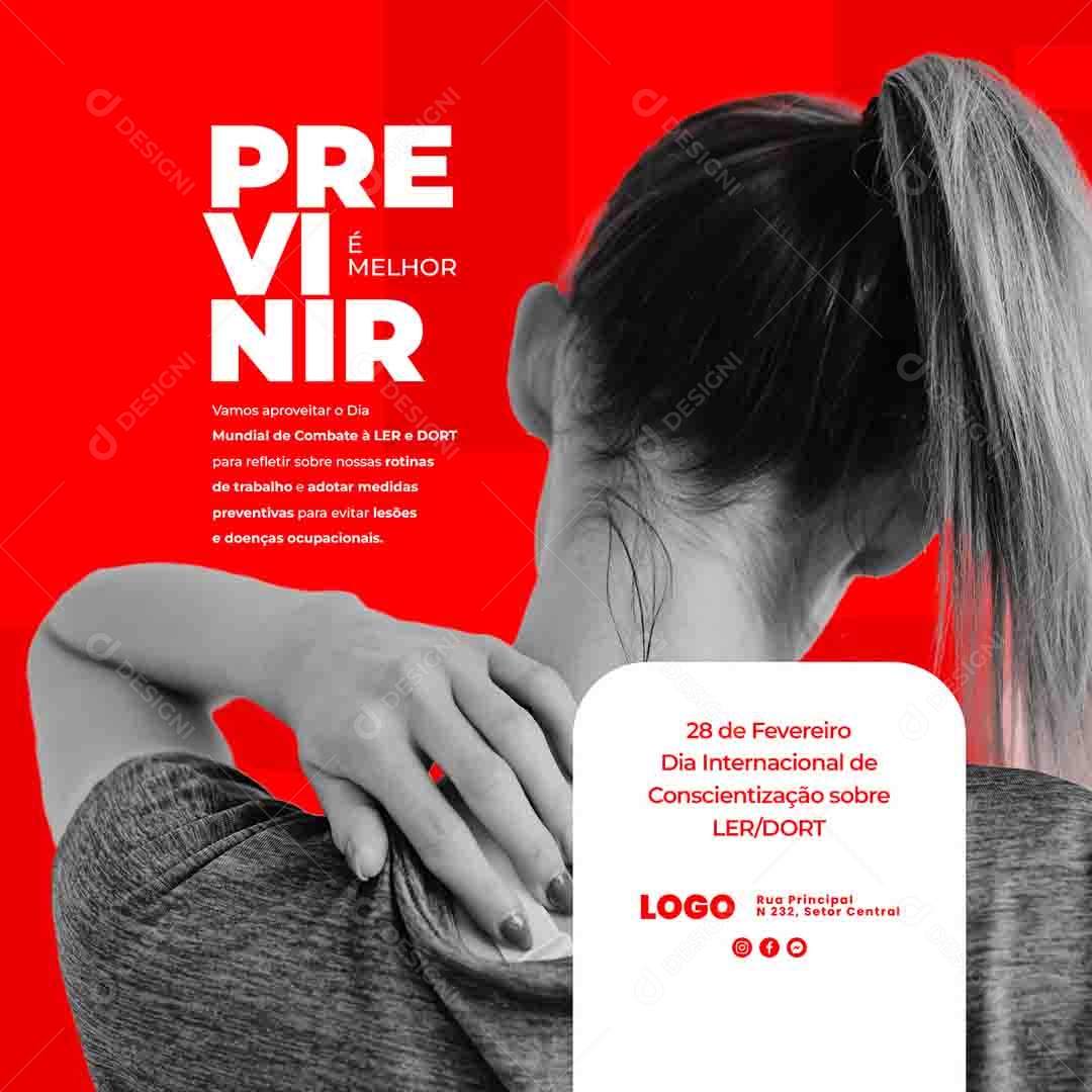 Previnir É Melhor Dia Mundial de Combate à Ler e Dort 28 de Fevereiro Social Media PSD Editável