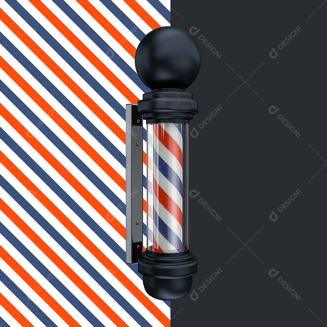 Elemento 3D Para Composição Poste de Barbeiro PSD