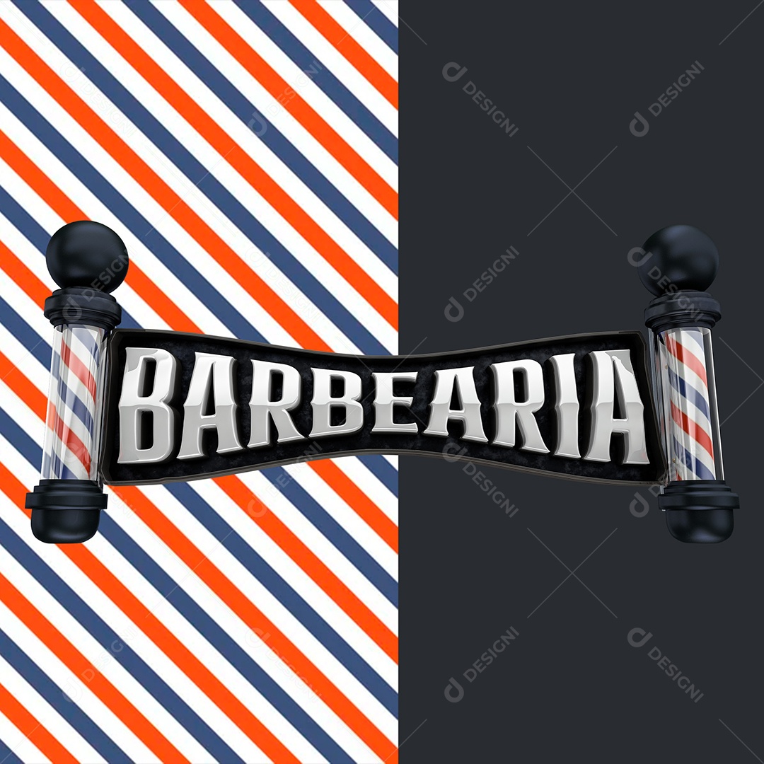 Selo 3D Para Composição Barbearia PSD