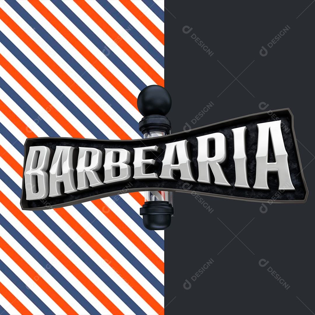 Selo 3D Para Composição Barbearia PSD