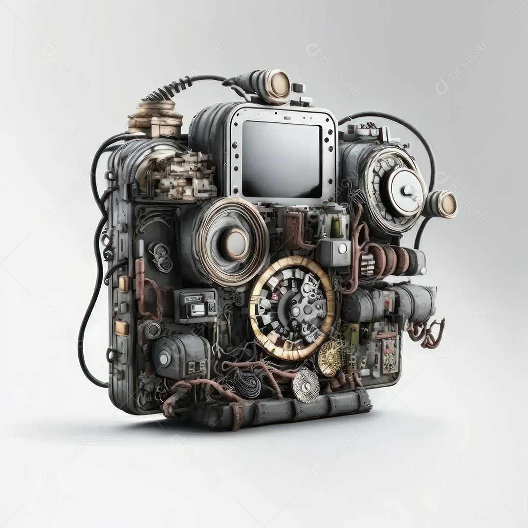 Conceito de novo controlador de videogame sem fio futurista e emulador portátil e compacto de videogame