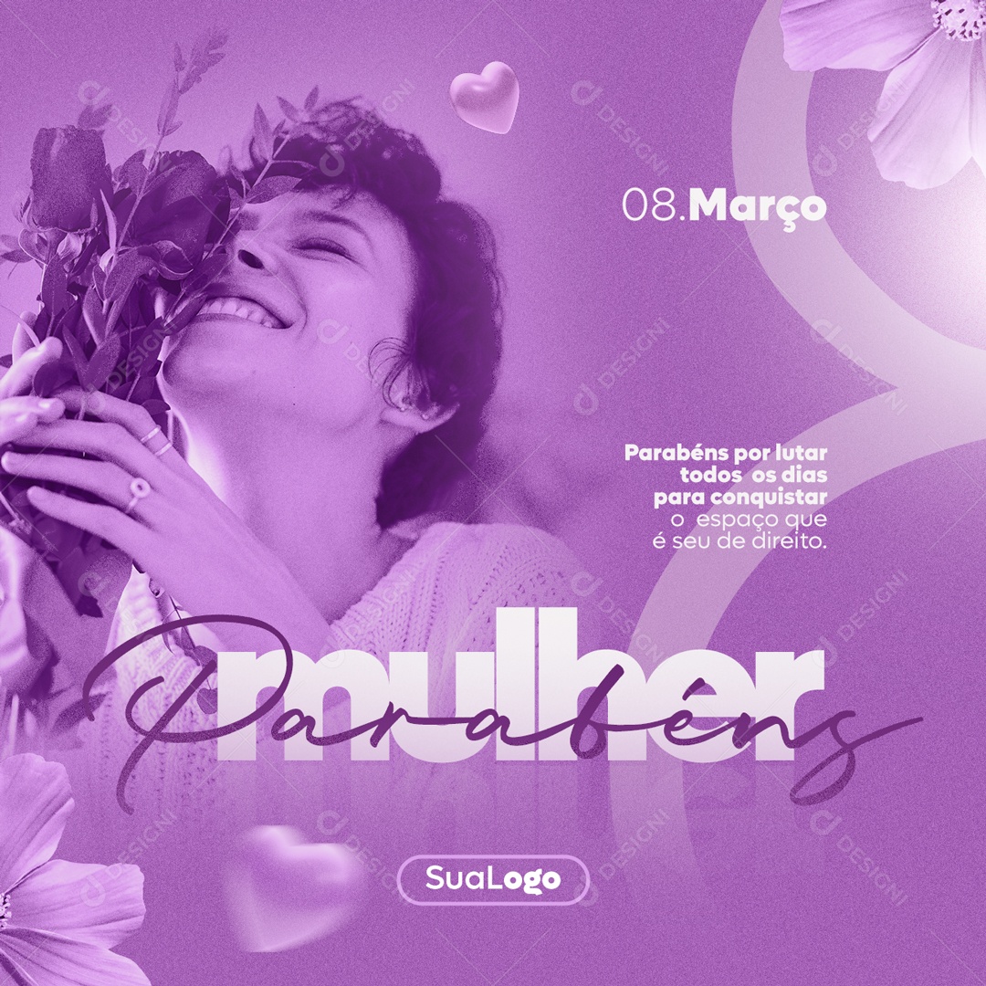 Dia Internacional da Mulher 08 de Março Social Media PSD Editável