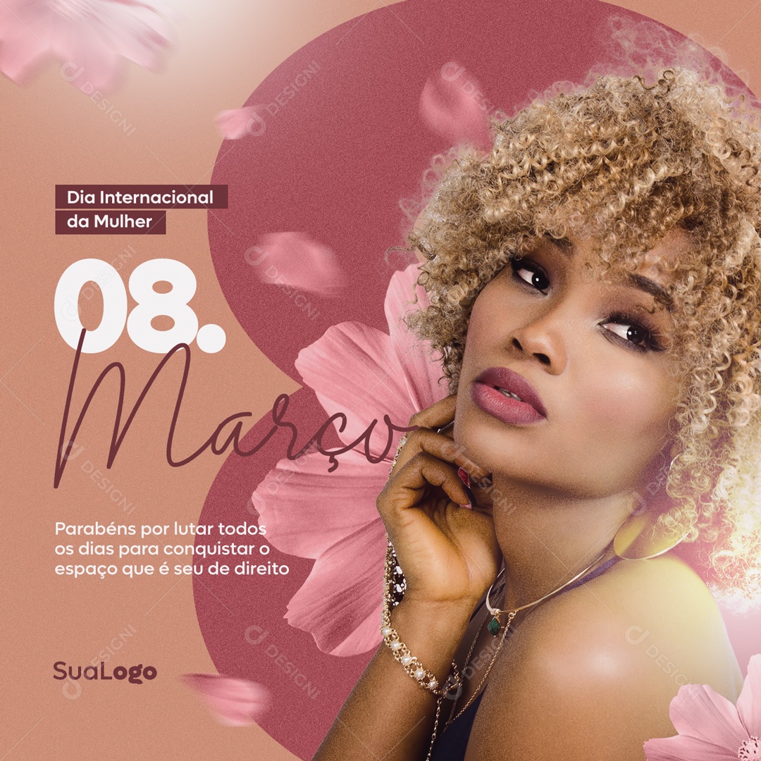 Dia Internacional da Mulher 08 de Março Social Media PSD Editável