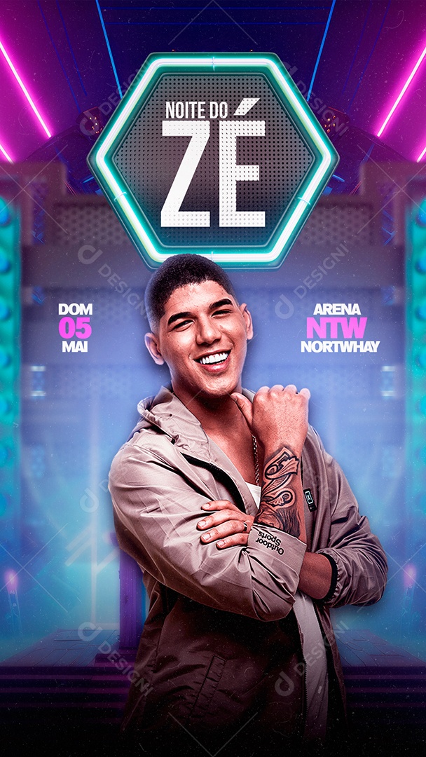 Story Noite Do Zé Show Zé Vaqueiro Flyer Social Media PSD Editável