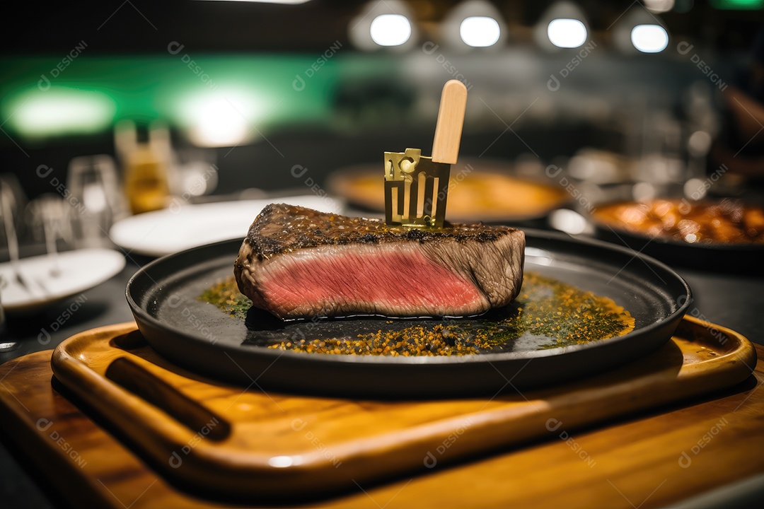 Alcatra grelhada na chapa quente, com marcas douradas e crocantes