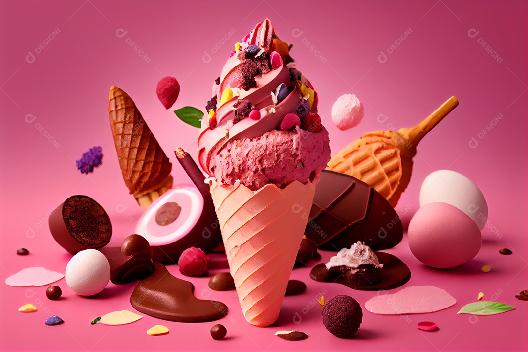 Ilustração de um delicioso sorvete