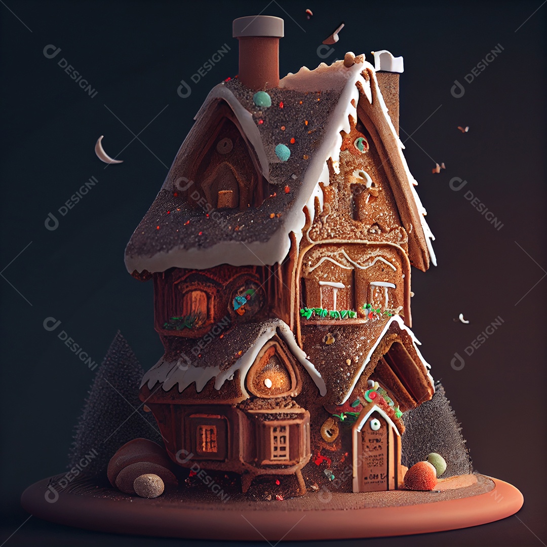 Ilustração de uma casa de doces