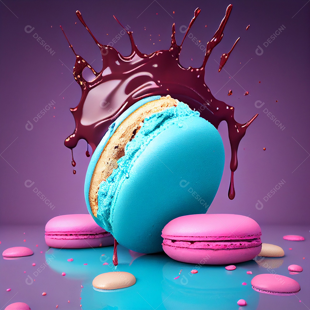 Biscoitos franceses macarons