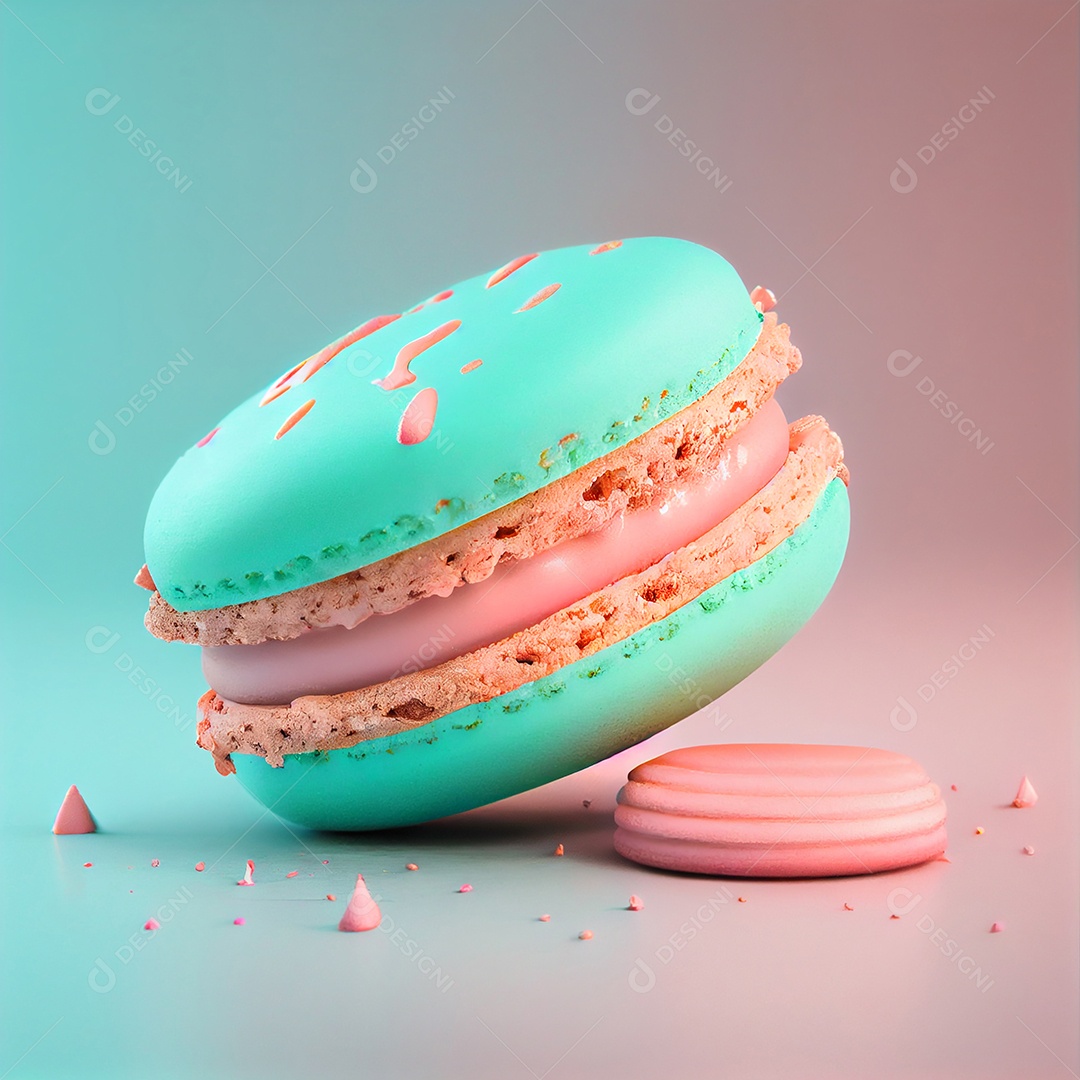 Background de deliciosos macarons coloridos