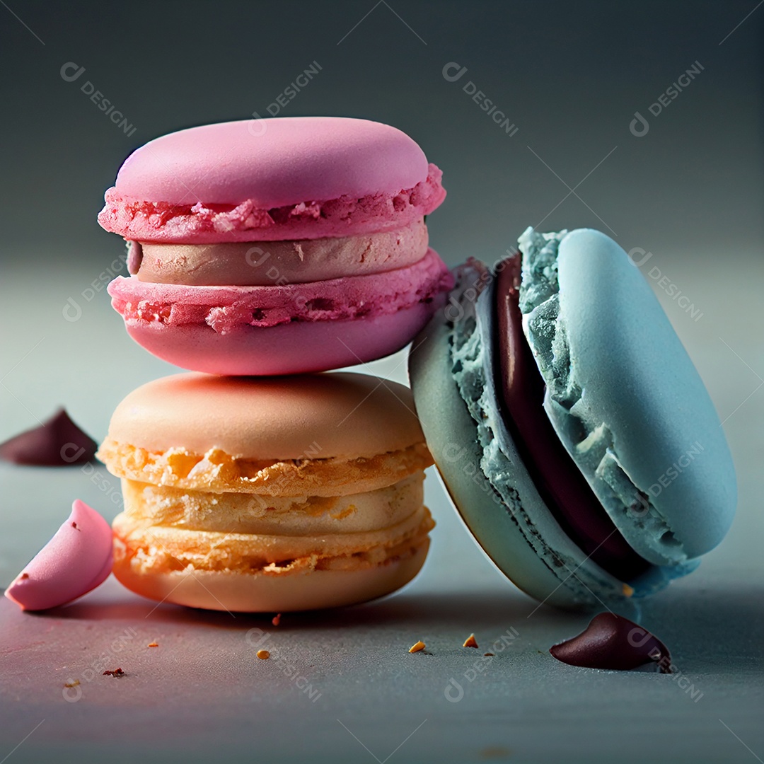 Background de deliciosos macarons coloridos