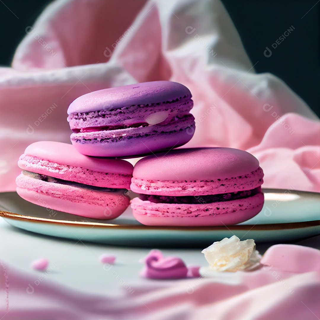 Background de deliciosos macarons coloridos