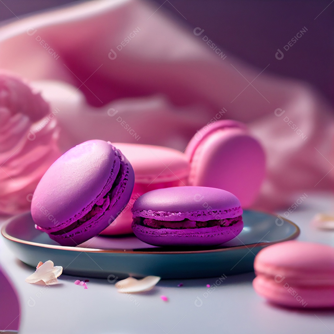 Deliciosos macarons coloridos