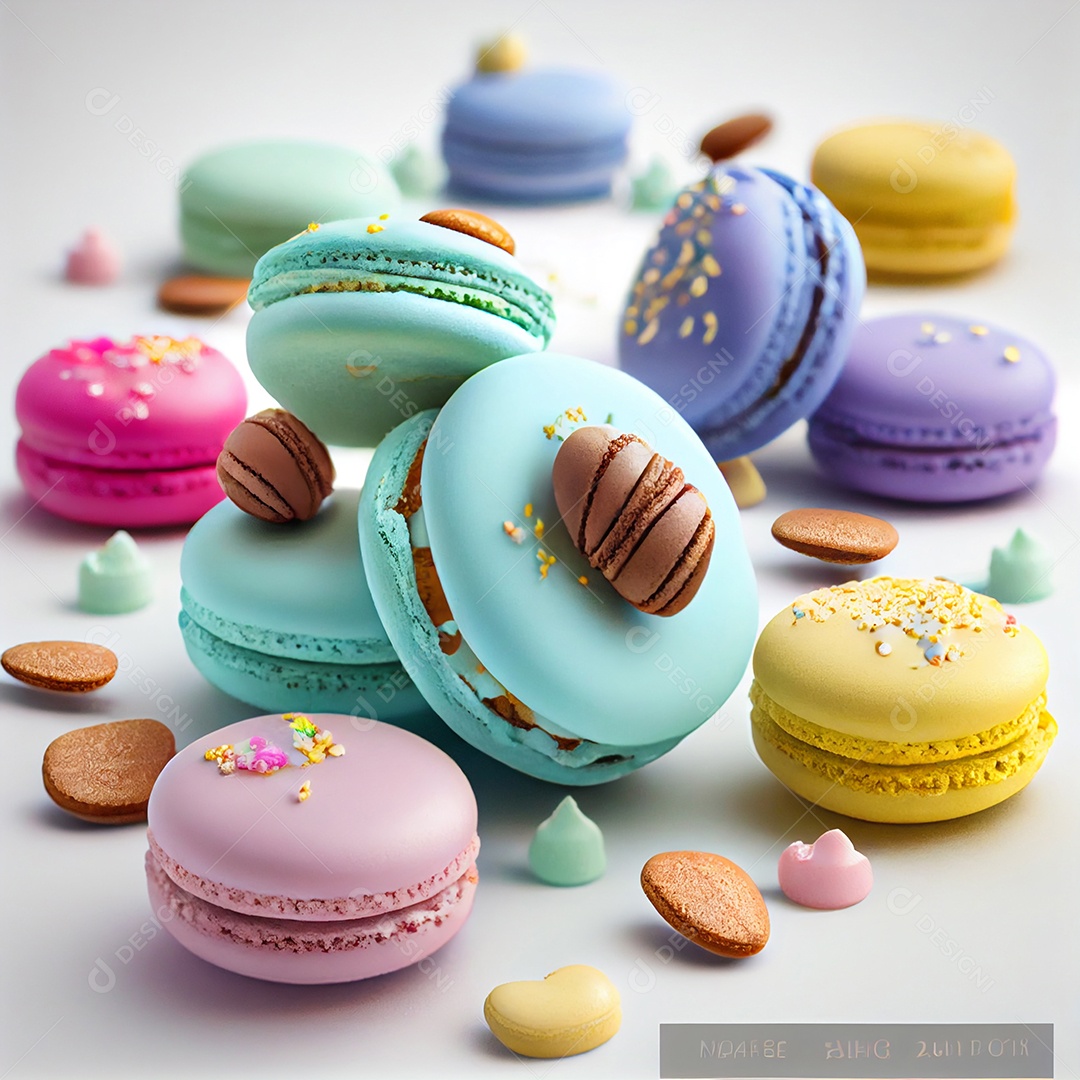 Deliciosos macarons coloridos