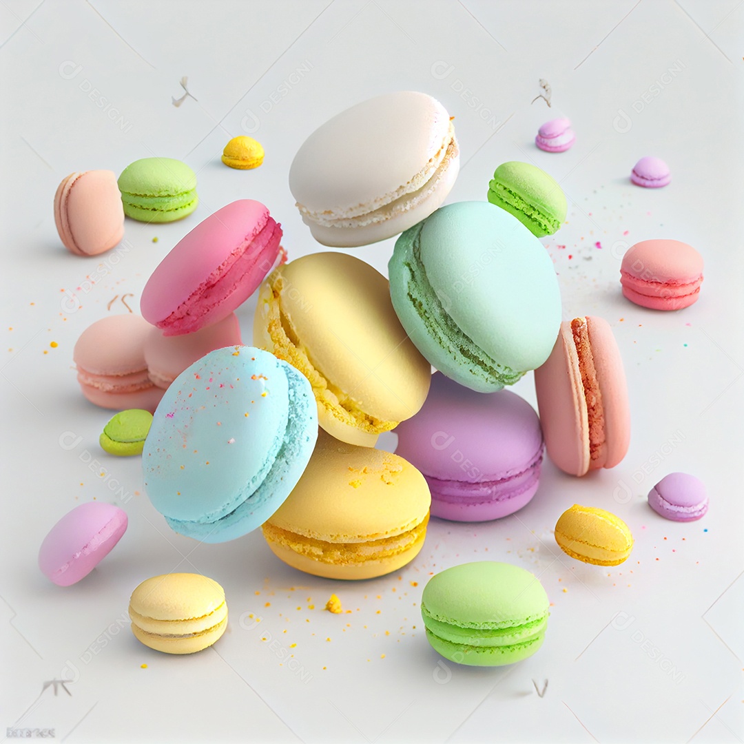 Deliciosos macarons coloridos