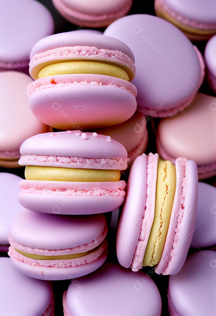 Deliciosos macarons coloridos