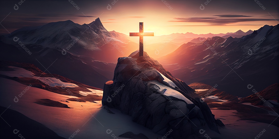 Cruz em alta montanha