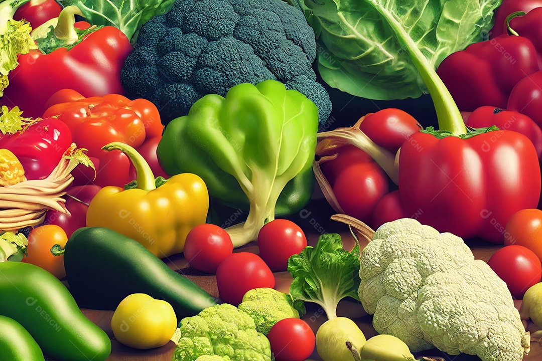 Vegetais coloridos saudáveis