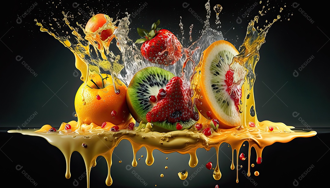 ilustração de frutas tropicais