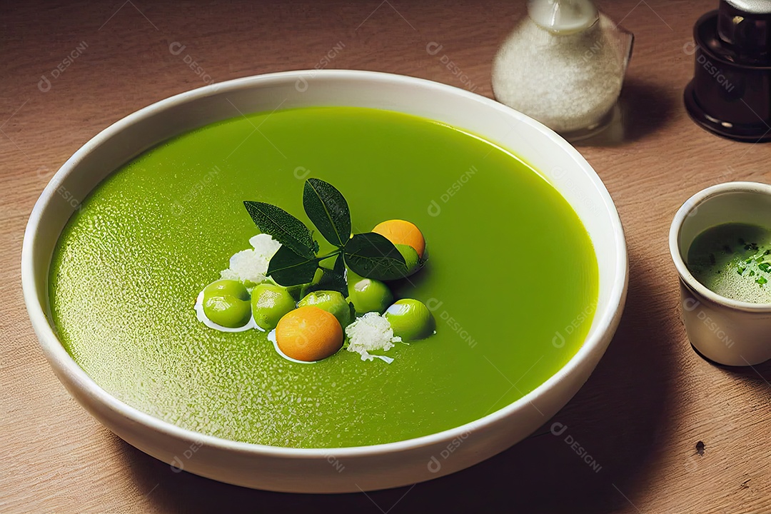 ilustração sobre prato de sopa