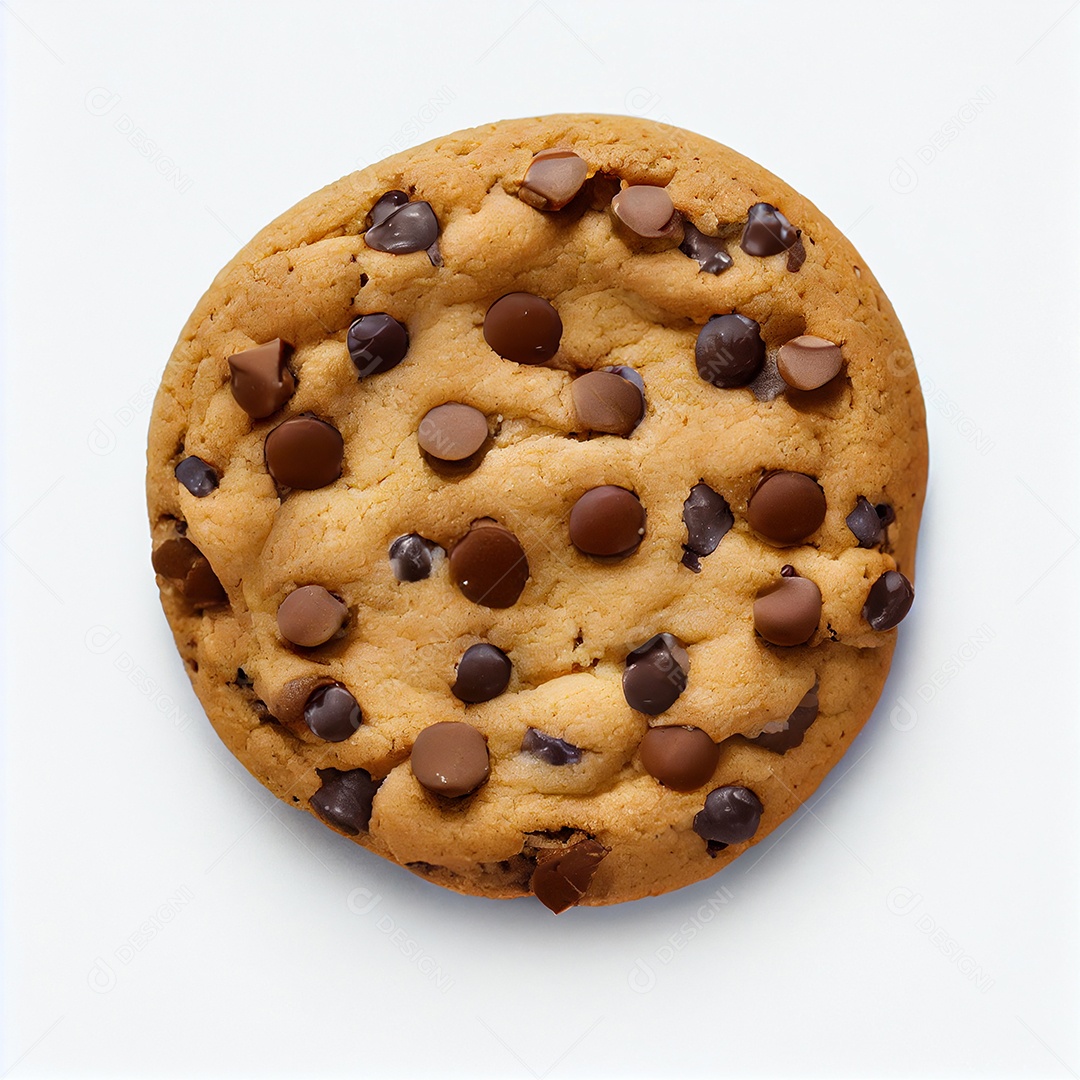 Delicioso cookie com gotas de chocolates