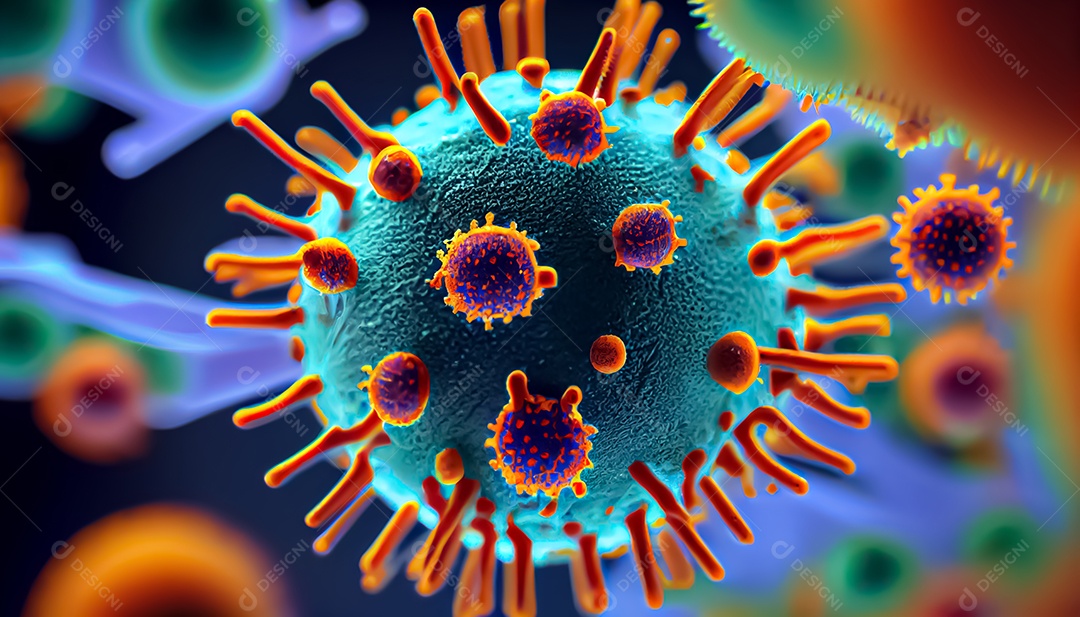 Aproximação das bactérias do vírus Covid 19