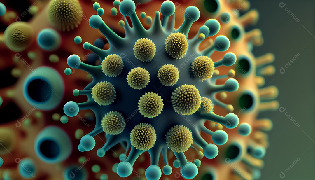 Aproximação das bactérias do vírus Covid 19