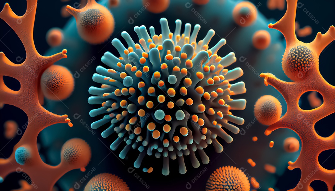 Aproximação das bactérias do vírus Covid 19